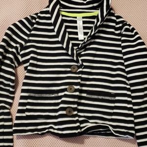 Girls black and white striped blazer